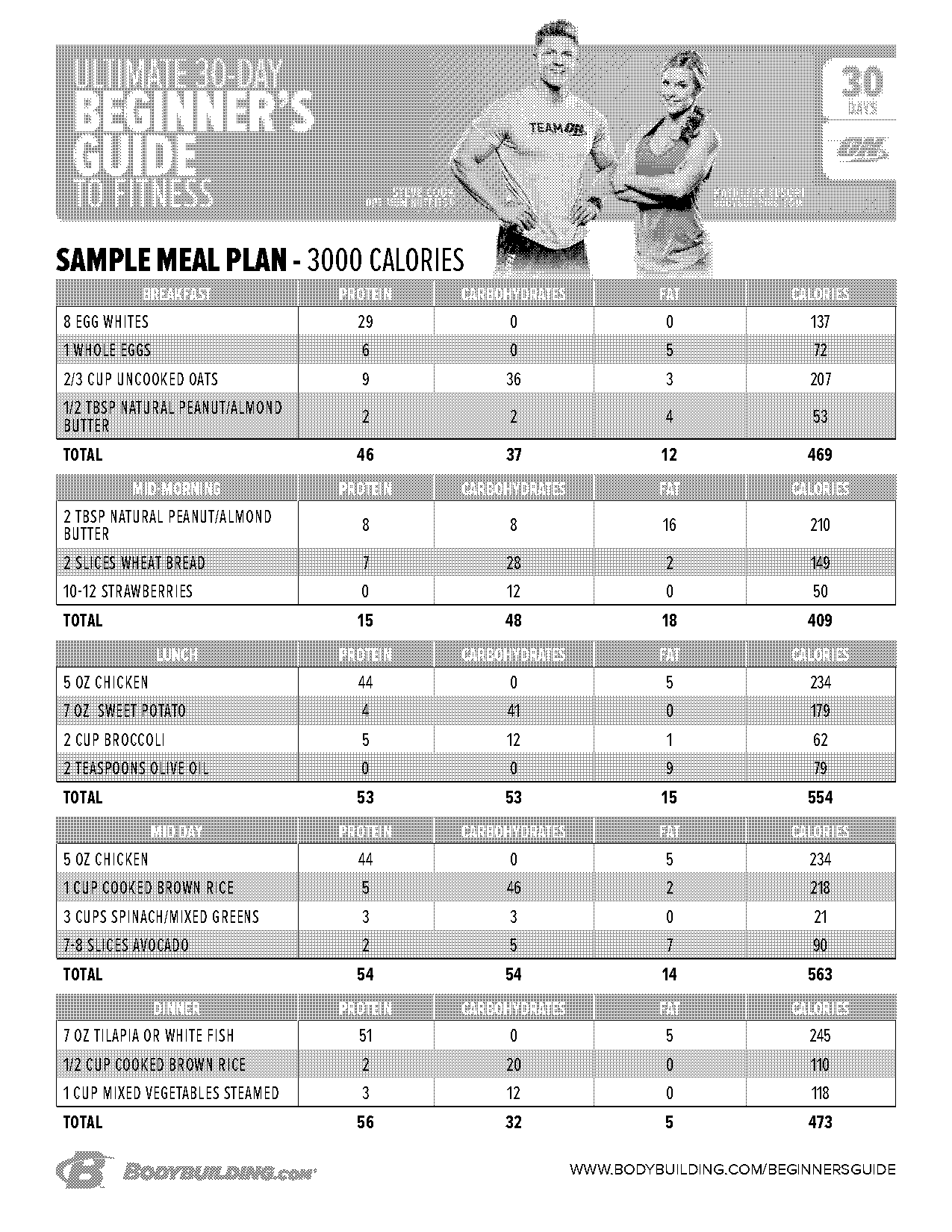 sample bodybuilding meal plan